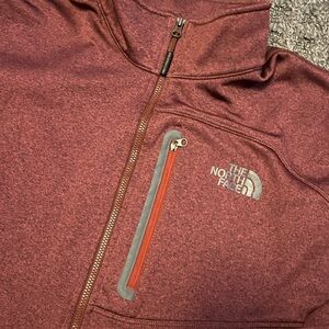 The North Face Mens Cugo Jacket 1/2 Zip Pullover Fleece Lined Maroon Size Large